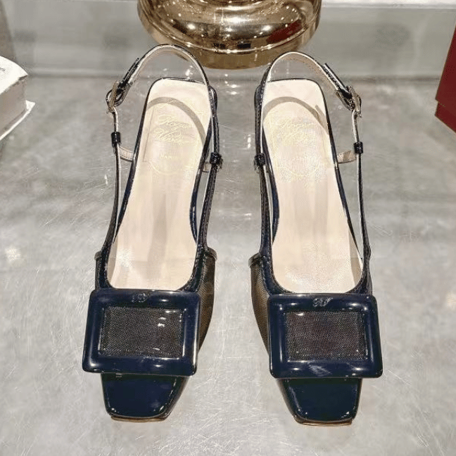 ROGER VIVIER Belle Vivier Slingback Pumps in mesh fabric ROGER VIVIER Belle Vivier Slingback Pumps in mesh fabric
