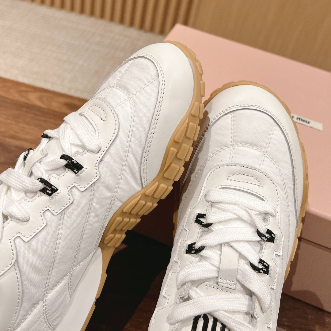 MIUMIU Tyre technical fabric and suede sneakers MIUMIU Tyre technical fabric and suede sneakers
