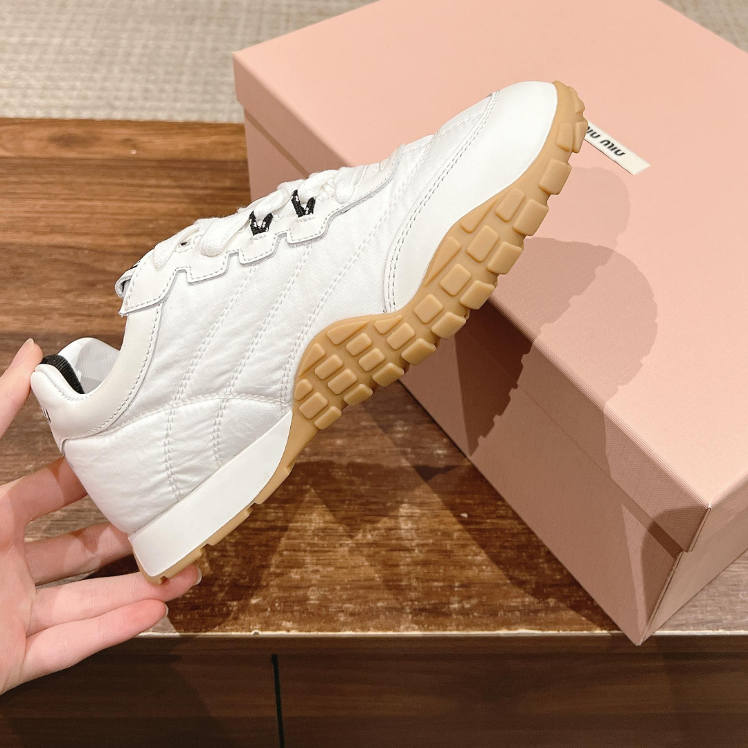 MIUMIU Tyre technical fabric and suede sneakers MIUMIU Tyre technical fabric and suede sneakers