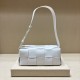 BOTTEGA VENETA Brick Cassette Shoulder Bag Maxi Intrecciato Leather, White