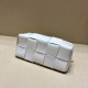 BOTTEGA VENETA Brick Cassette Shoulder Bag Maxi Intrecciato Leather, White