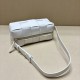 BOTTEGA VENETA Brick Cassette Shoulder Bag Maxi Intrecciato Leather, White