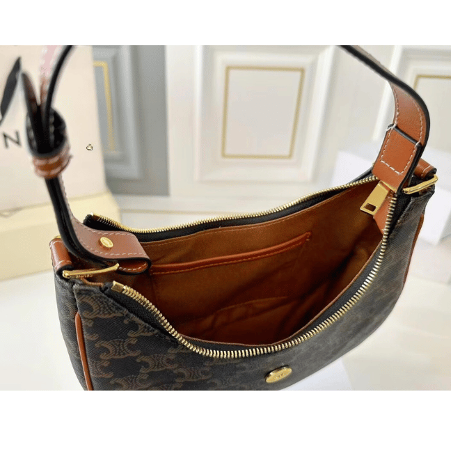 CELINE MEDIUM AVA TRIOMPHE BAG IN Triomphe Canvas and calfskin CELINE MEDIUM AVA TRIOMPHE BAG IN Triomphe Canvas and calfskin