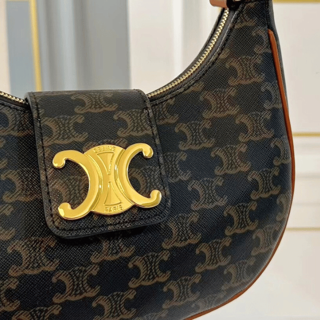 CELINE MEDIUM AVA TRIOMPHE BAG IN Triomphe Canvas and calfskin CELINE MEDIUM AVA TRIOMPHE BAG IN Triomphe Canvas and calfskin