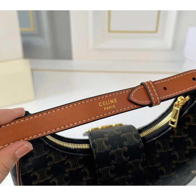 CELINE MEDIUM AVA TRIOMPHE BAG IN Triomphe Canvas and calfskin CELINE MEDIUM AVA TRIOMPHE BAG IN Triomphe Canvas and calfskin