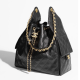 CHANEL  25 Black Caviar  Hobo Bag Gold Hardware 