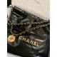 CHANEL 22 Handbag Shiny Calfskin & Gold-Tone Metal Black CHANEL 22 Handbag Shiny Calfskin & Gold-Tone Metal Black