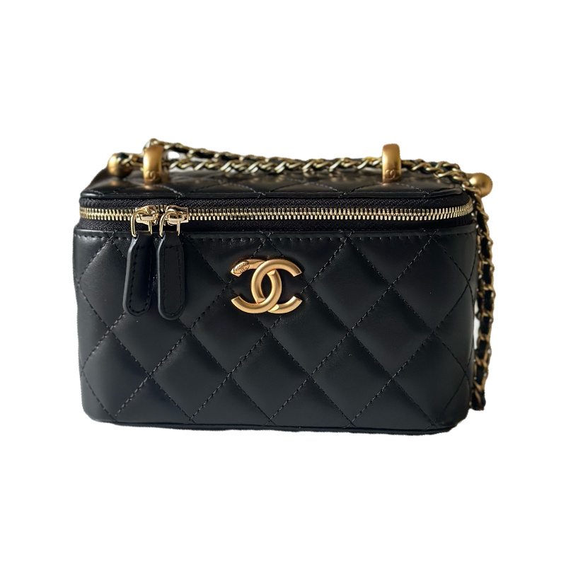CHANEL24c BOX Handbag Black 17cm