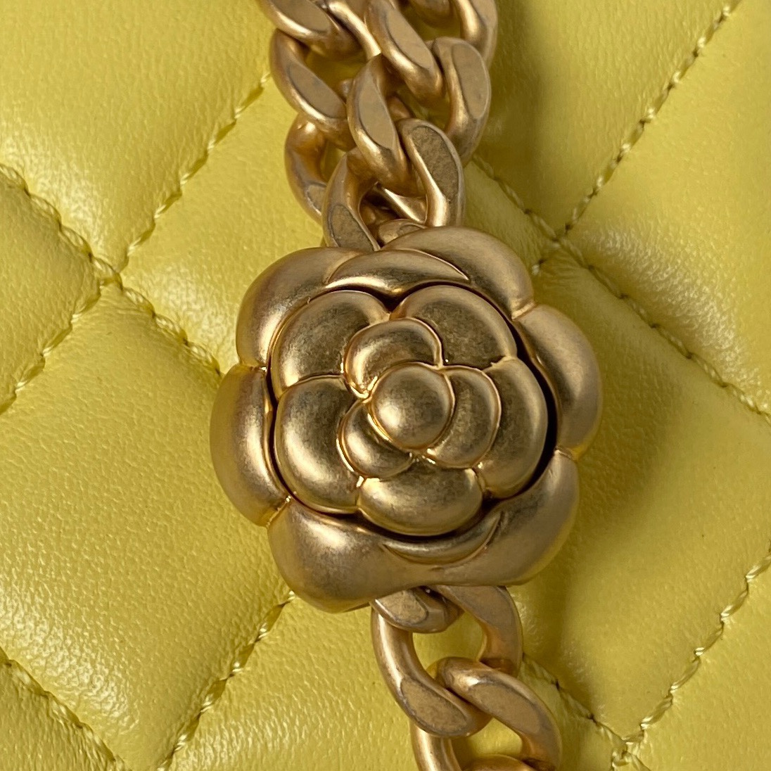 CHANEL Camellia Adjustable Buckle Collection, Smal, Yellow  AS4040