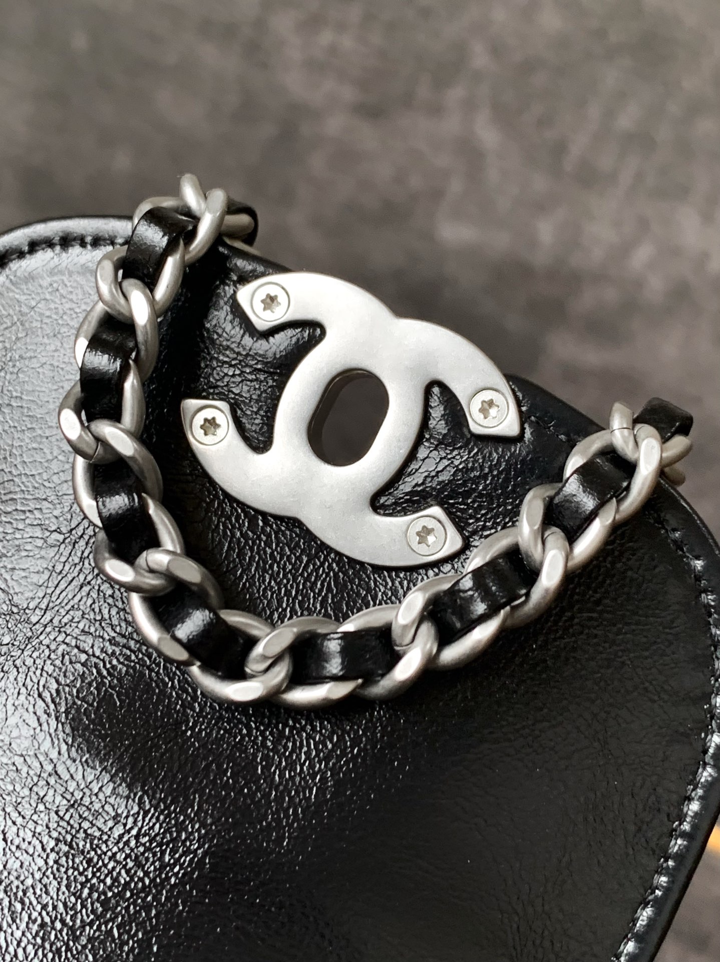 CHANEL 25c Kelly Handbag Black and Sliver AS4416 CHANEL 25c Kelly Handbag Black and Sliver AS4416