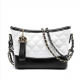 CHANEL Gabrielle Handbag White and Black