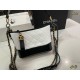 CHANEL Gabrielle Handbag White and Black