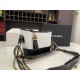 CHANEL Gabrielle Handbag White and Black