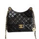CHANEL Hobo Handbag Black with Golden Chain CHANEL Hobo Handbag Black with Golden Chain