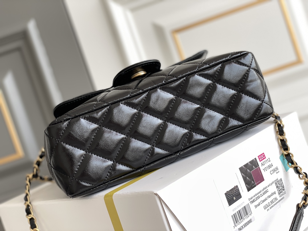 CHANEL Hobo Handbag Black with Golden Chain CHANEL Hobo Handbag Black with Golden Chain
