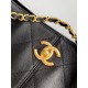 CHANEL Shopping bag, Calfskin & gold-tone metal, black