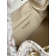CHANEL Tweed Quilted Small Chanel 25 Handbag Ecru Khaki Gold Red