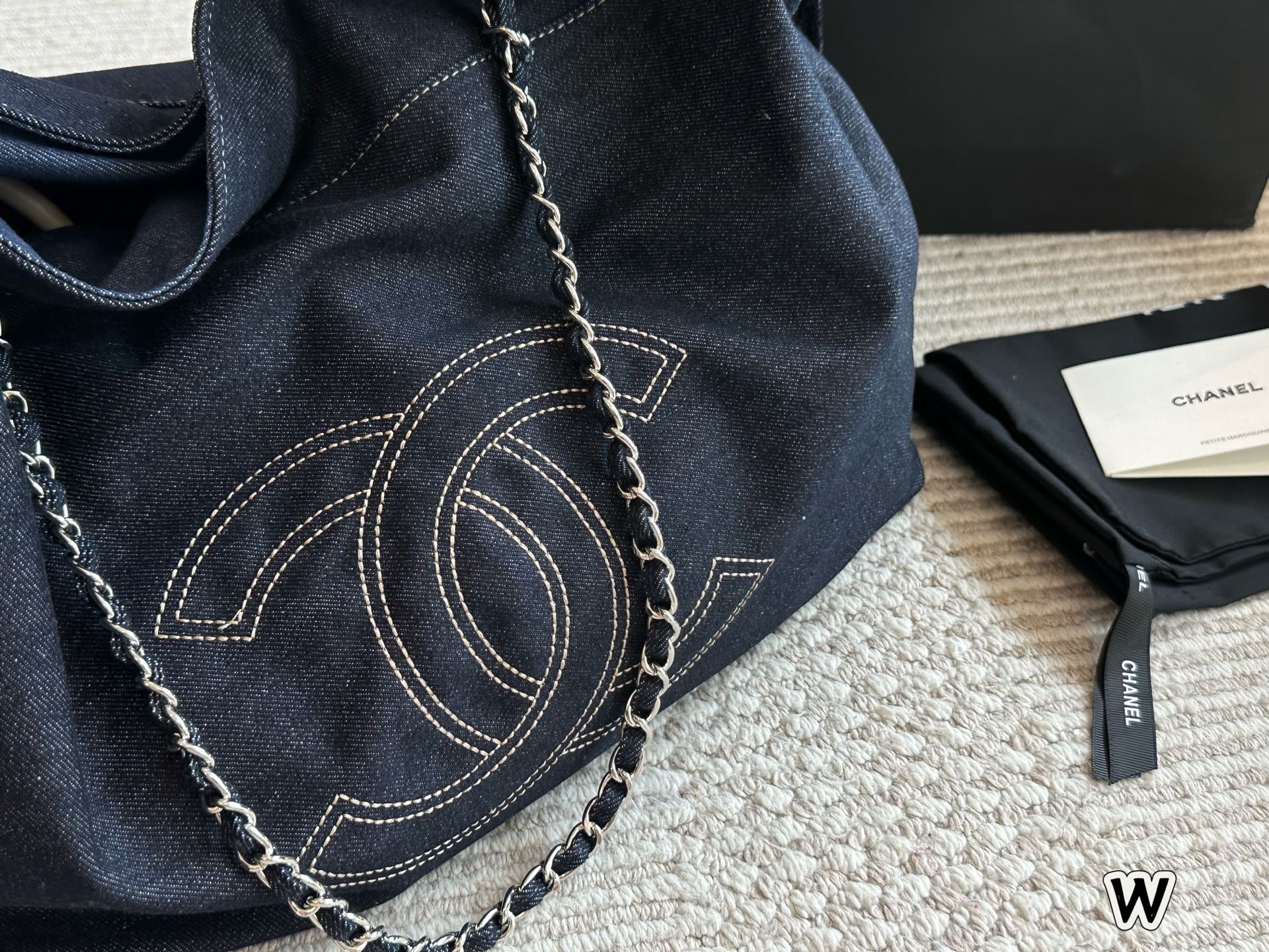 CHANEL Denim XL Coco Cabas Tote Dark Blue 
