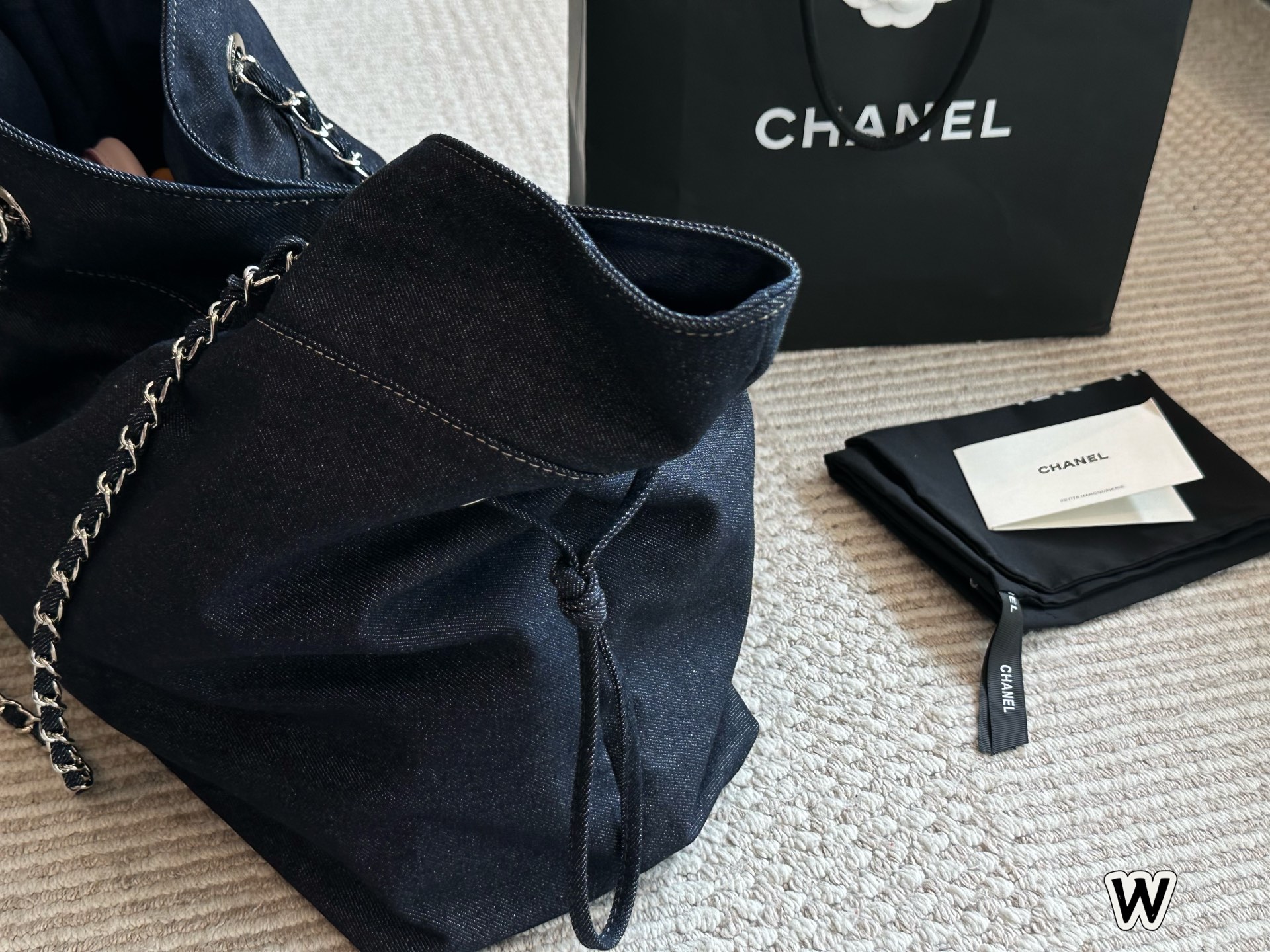 CHANEL Denim XL Coco Cabas Tote Dark Blue 