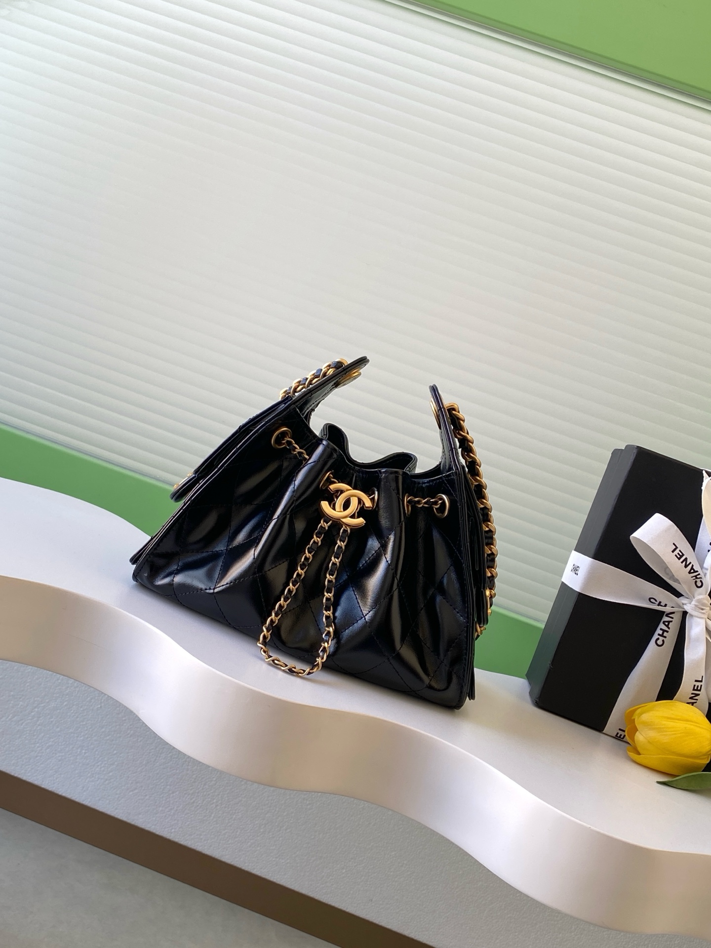 New Chanel Mini Black  25 Hobo Handbag 