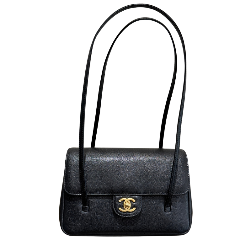CHANEL Spring Summer 2026 Pre-collection Grained Shiny Calfskin & Gold-Tone Metal,black