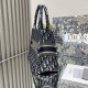 DIOR Small Dior Book Tote,Ecru and Blue Dior Oblique Embroidery DIOR Small Dior Book Tote,Ecru and Blue Dior Oblique Embroidery