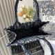 DIOR Small Dior Book Tote,Ecru and Blue Dior Oblique Embroidery DIOR Small Dior Book Tote,Ecru and Blue Dior Oblique Embroidery