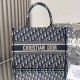 DIOR Medium Dior Book Tote Ecru and Blue Dior Oblique Embroidery DIOR Medium Dior Book Tote Ecru and Blue Dior Oblique Embroidery