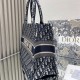 DIOR Medium Dior Book Tote Ecru and Blue Dior Oblique Embroidery DIOR Medium Dior Book Tote Ecru and Blue Dior Oblique Embroidery