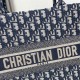DIOR Medium Dior Book Tote Ecru and Blue Dior Oblique Embroidery DIOR Medium Dior Book Tote Ecru and Blue Dior Oblique Embroidery