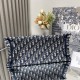 DIOR Medium Dior Book Tote Ecru and Blue Dior Oblique Embroidery DIOR Medium Dior Book Tote Ecru and Blue Dior Oblique Embroidery