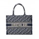 DIOR Medium Dior Book Tote Ecru and Blue Dior Oblique Embroidery DIOR Medium Dior Book Tote Ecru and Blue Dior Oblique Embroidery
