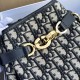 CHRISTIAN DIOR Oblique Calfskin C'est Dior Cannage Bucket Bag Blue