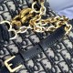 CHRISTIAN DIOR Oblique Calfskin C'est Dior Cannage Bucket Bag Blue