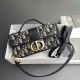CHRISTIAN DIOR Oblique Miss Montaigne Mini Flap Bag Blue