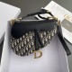 CHRISTIAN DIOR30 Soft Saddle Bag with Strap,Blue Dior Oblique Jacquard and Smooth