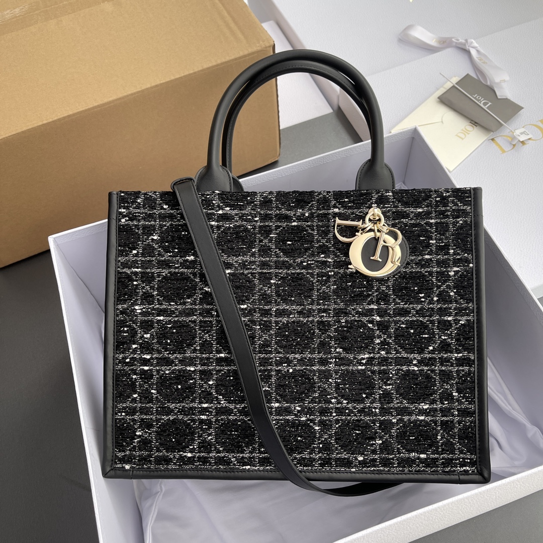 CHRISTIAN DIOR Dior Tote bag - Black Cannage Tweed 