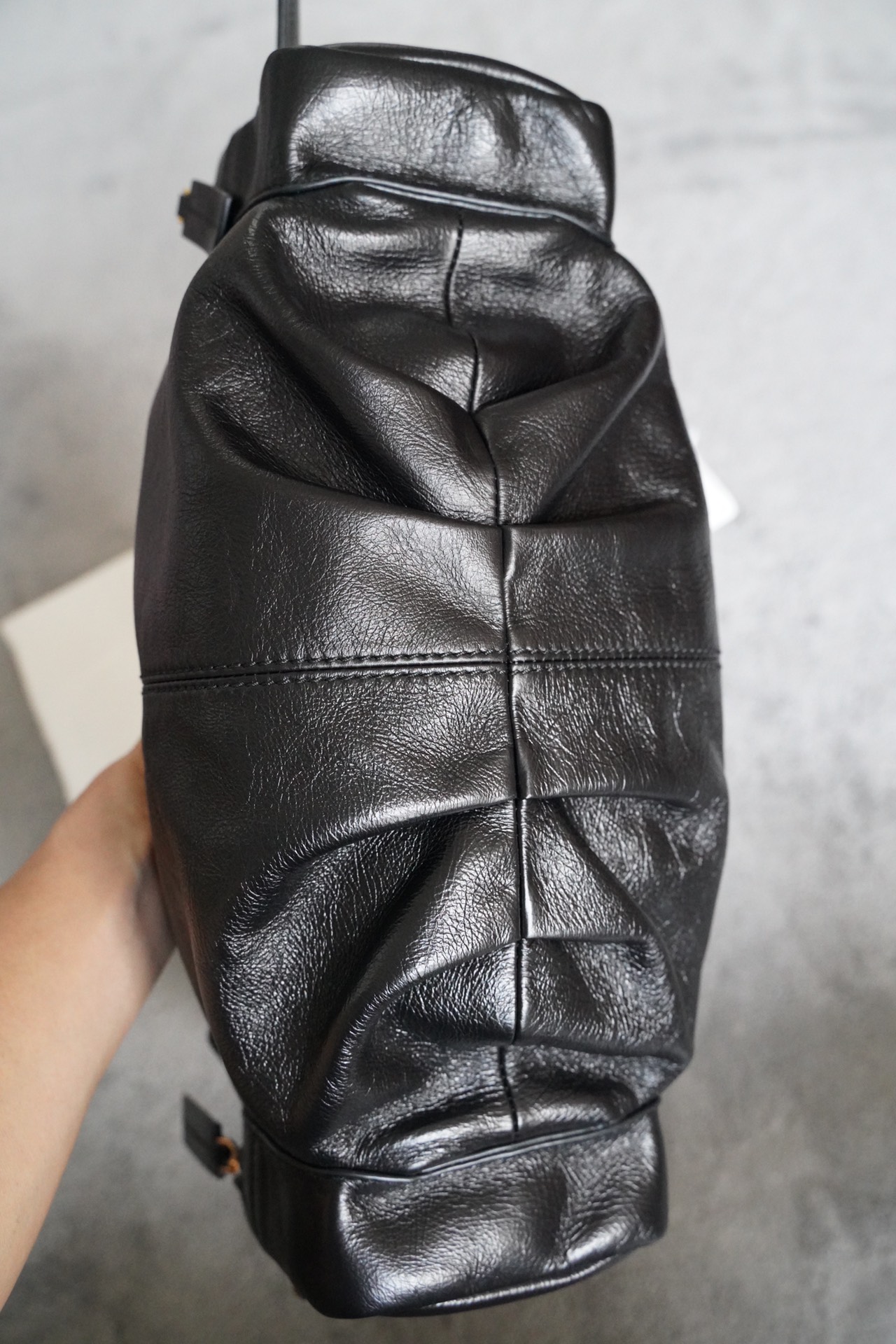 CHRISTIAN DIOR Large Grand Tour Multipocket Bag, Black Crinkled Calfskin