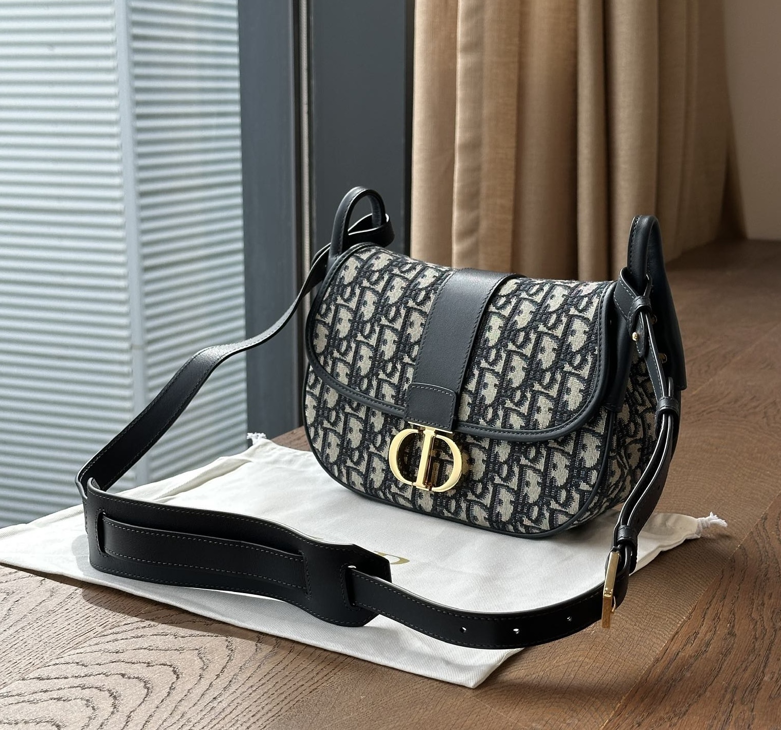 CHRISTIAN DIOR Medium 30 Montaigne Satchel Bag,Blue Dior Oblique Jacquard