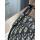 CHRISTIAN DIOR Medium 30 Montaigne Satchel Bag,Blue Dior Oblique Jacquard