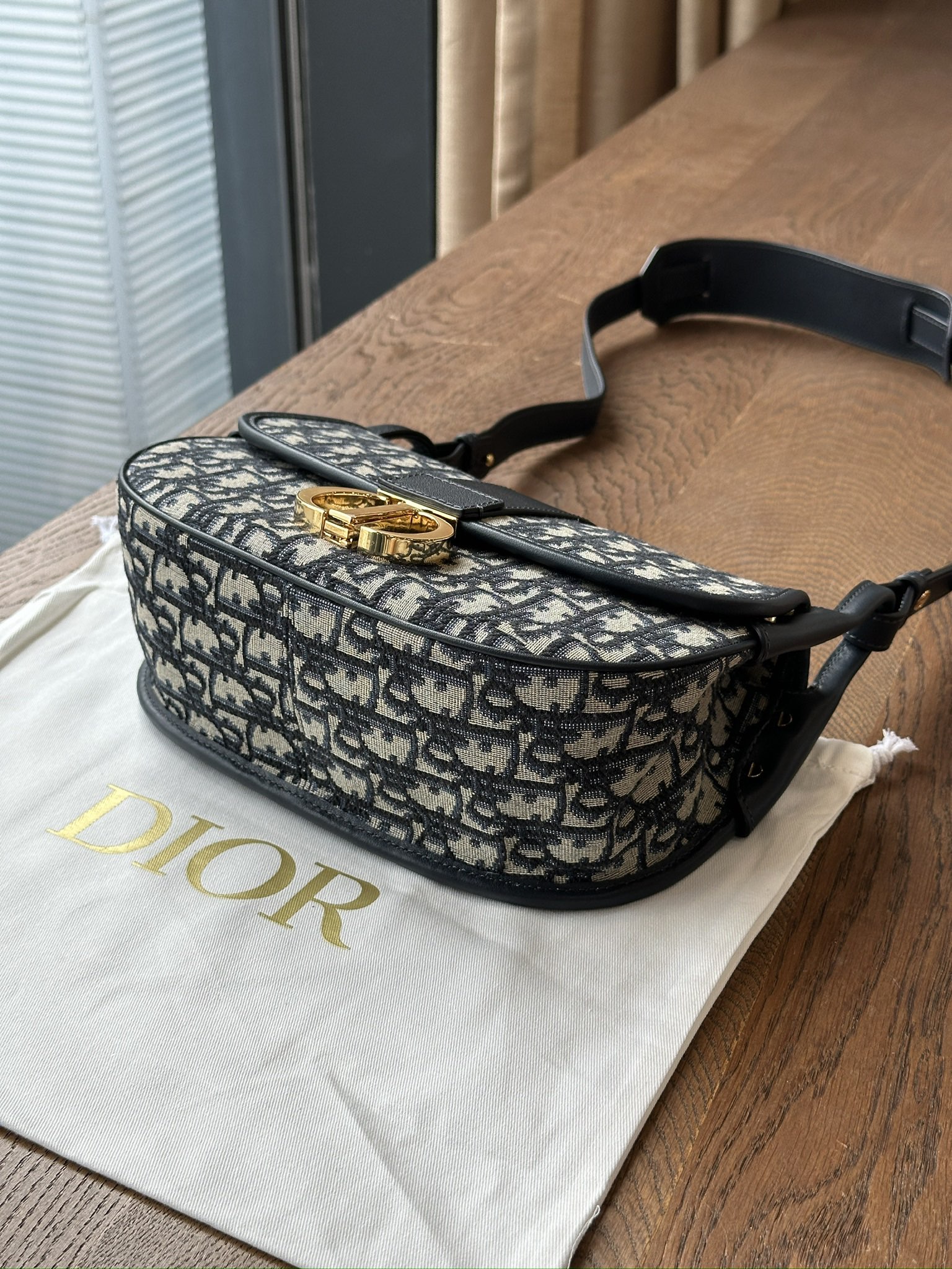 CHRISTIAN DIOR Medium 30 Montaigne Satchel Bag,Blue Dior Oblique Jacquard