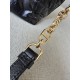 CHRISTIAN DIOR Diorstar Hobo Bag with Chain,Black Macrocannage Crinkled Calfskin