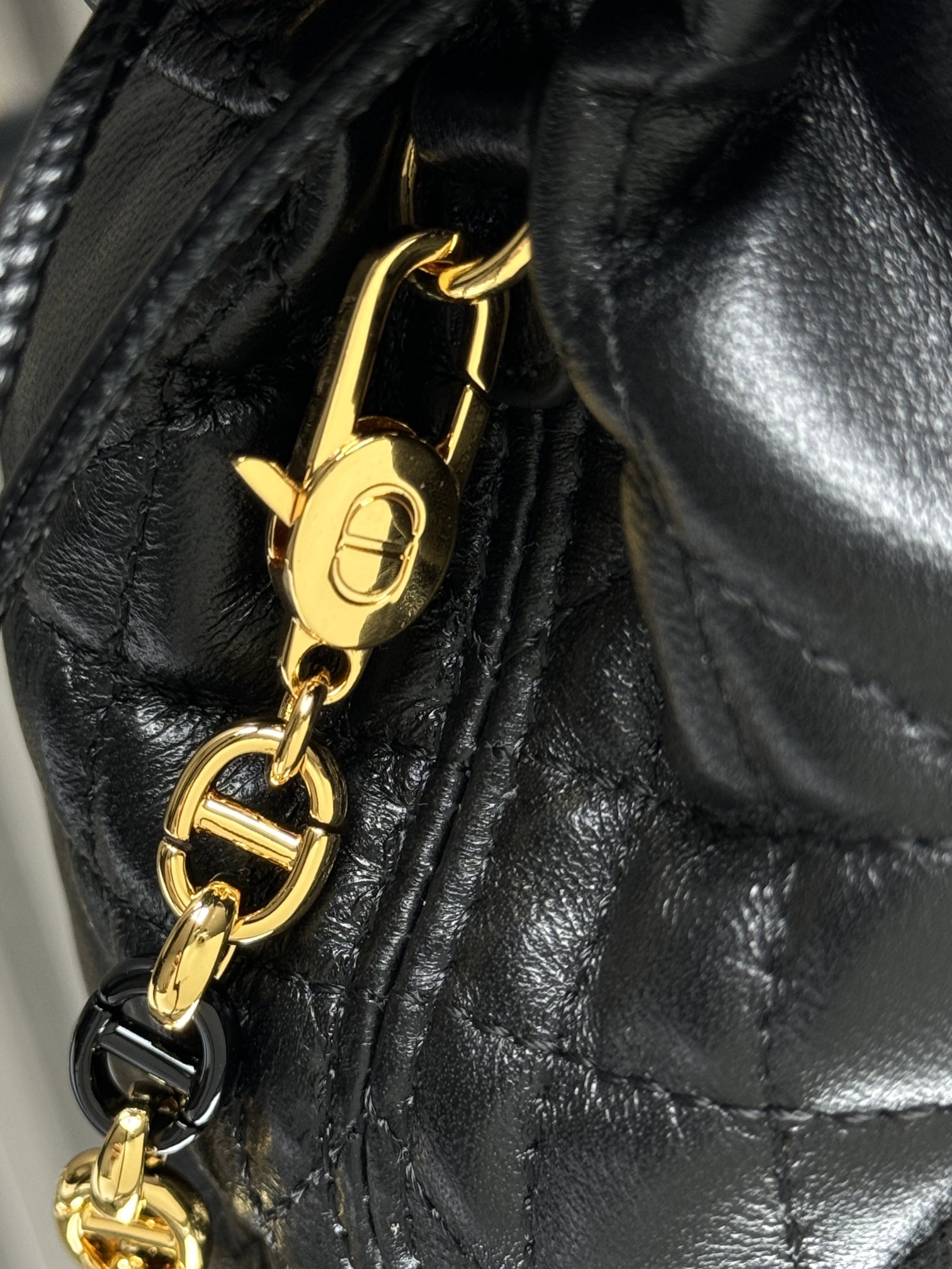 CHRISTIAN DIOR Miss Caro Mini Bucket Bag - Black Macrocannage CHRISTIAN DIOR Miss Caro Mini Bucket Bag - Black Macrocannage