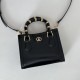 Gucci Diana crystals small tote bag,Black