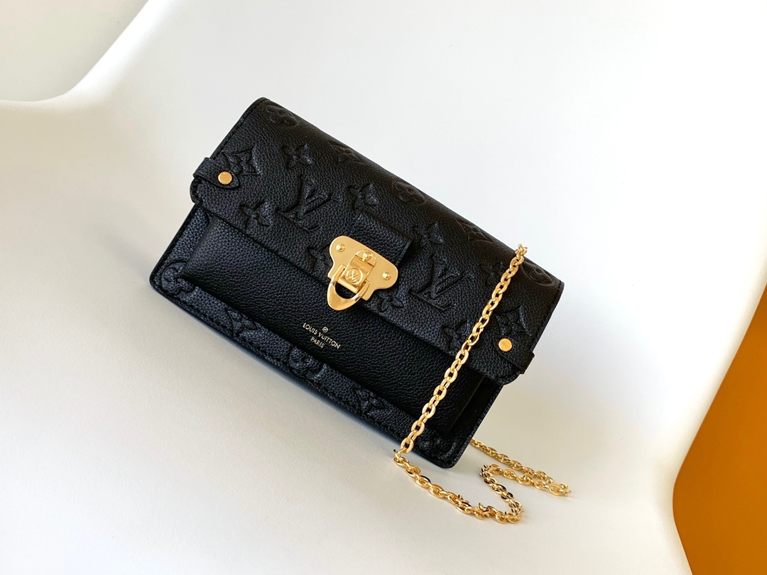 LOUIS VUITTON Empreinte Vavin Chain Wallet Black M67839