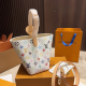 LOUIS VUITTON LV X TM ALL IN BB Canvas Handbag White LOUIS VUITTON LV X TM ALL IN BB Canvas Handbag White