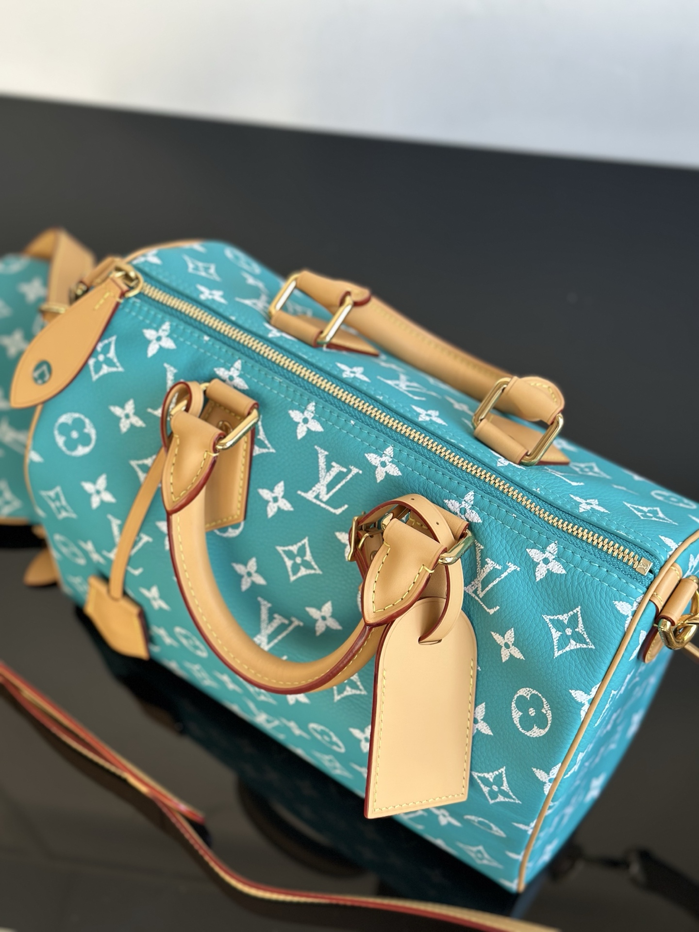 LOUIS VUITTON Speedy P9 Bandoulière 30 Monogram Turquoise