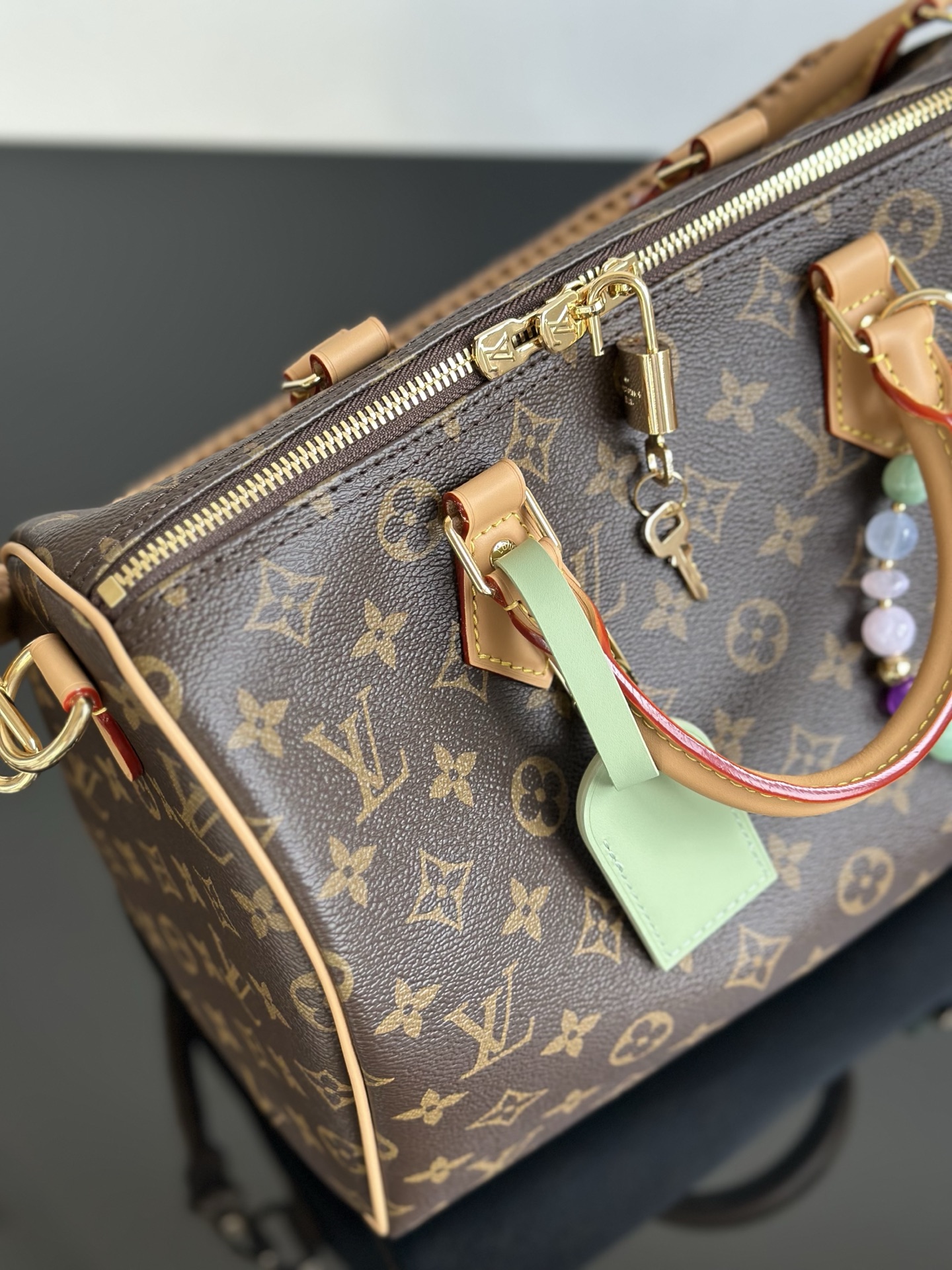 LOUIS VUITTON Speedy Soft 30 Lucky Monogram Canvas Handbag