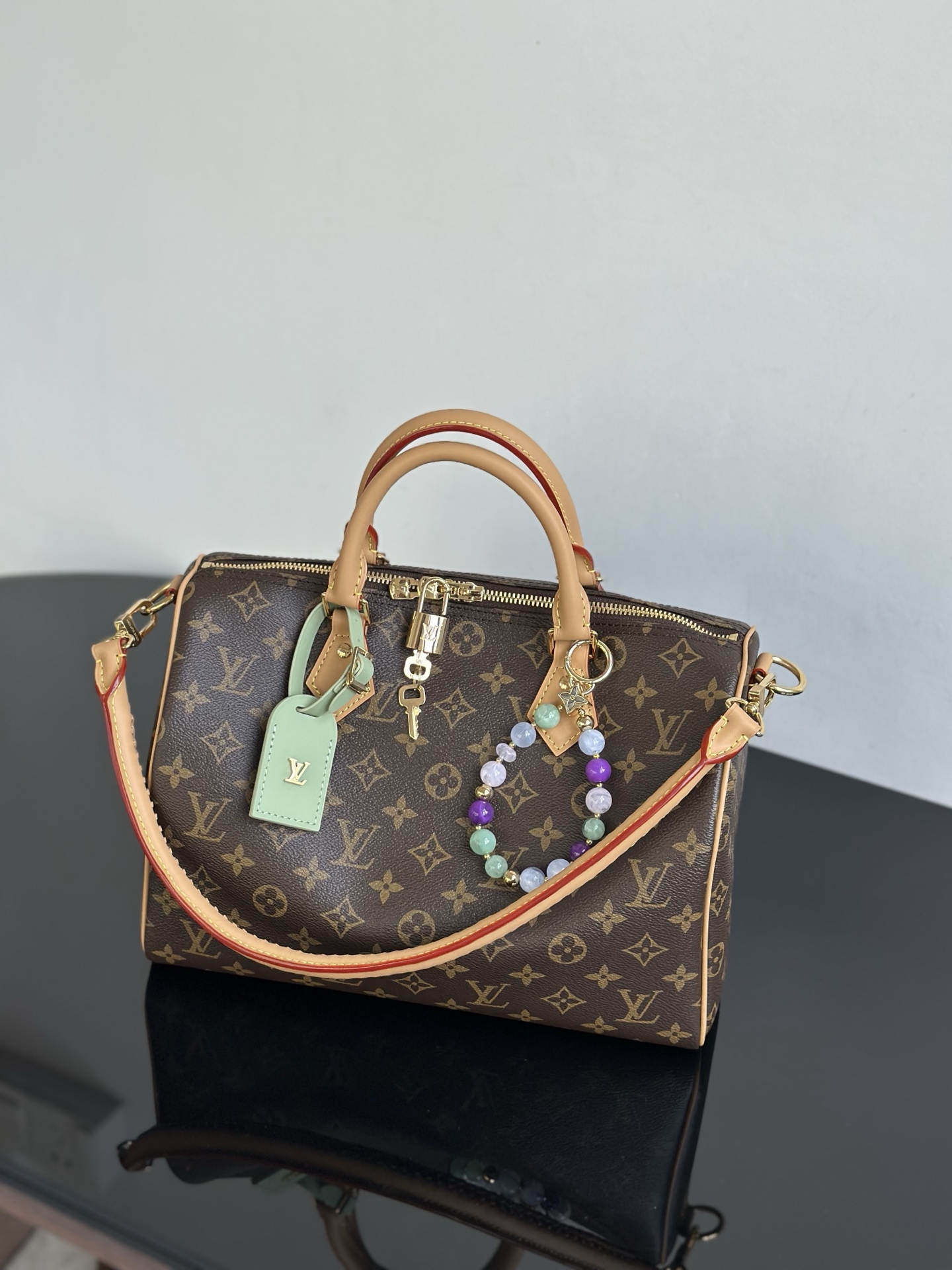LOUIS VUITTON Speedy Soft 30 Lucky Monogram Canvas Handbag