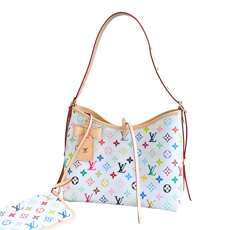 LOUIS VUITTON LV x TM Monogram Multicolor CarryAll PM White